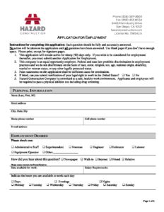 Employment Application Template 2018 from hazardconstruction.com